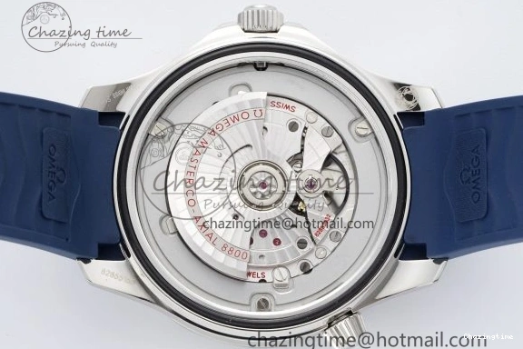 0328 Fashionable Seamaster Diver 300M ZF 1:1 Best Edition Blue Ceramic Blue Dial on Blue Rubber Strap A 7822